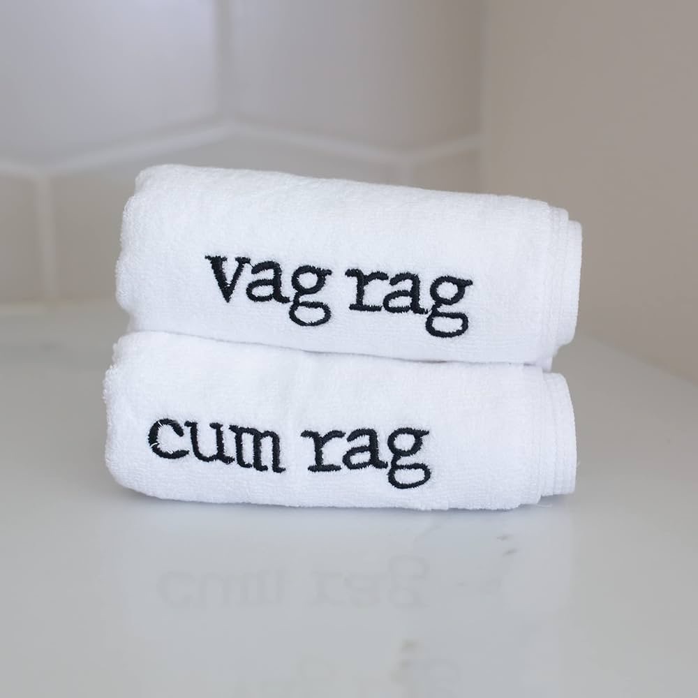 NIB His &Hers Embroidered Towels Adult Humor Gag Gift